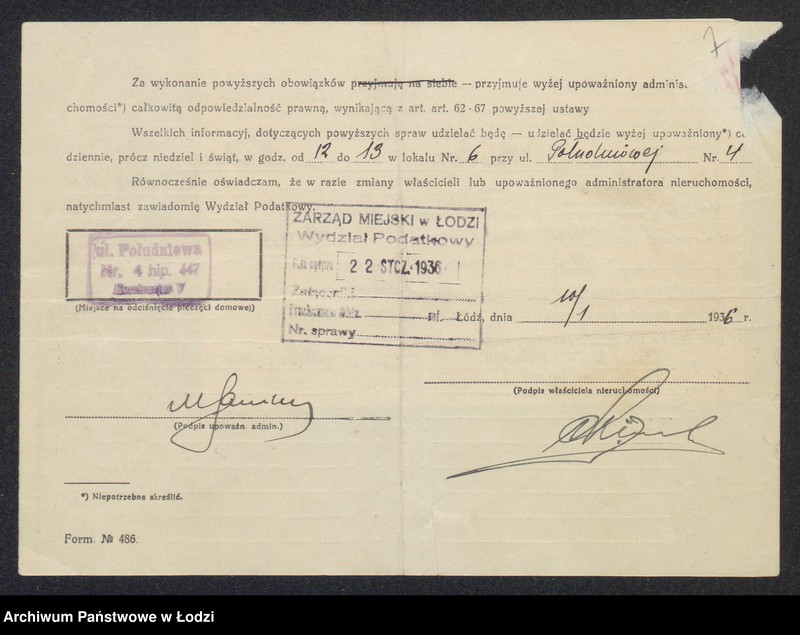 image.from.unit.number "Księga inwentarzowa nieruchomości m. Łodzi ul. Południowa"