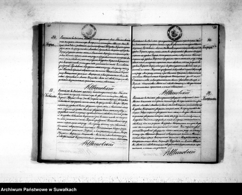 Obraz 17 z jednostki "Duplikat aktov rodivšichsja, brakosočetavšichsja i umeršich vejsejskogo rimsko-katoličeskogo prichoda na 1875 god"