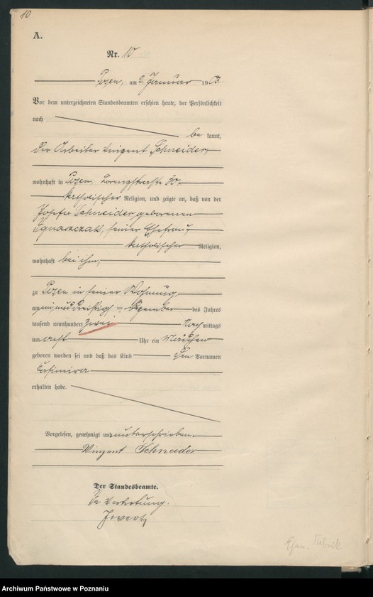 Obraz 13 z jednostki "Księga urodzeń tom I"