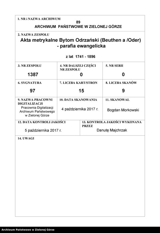 Obraz 1 z jednostki "Duplicat-Trauungsregister Jahrgang 1844 evangel[ischen] Kirche zu Beuthen"