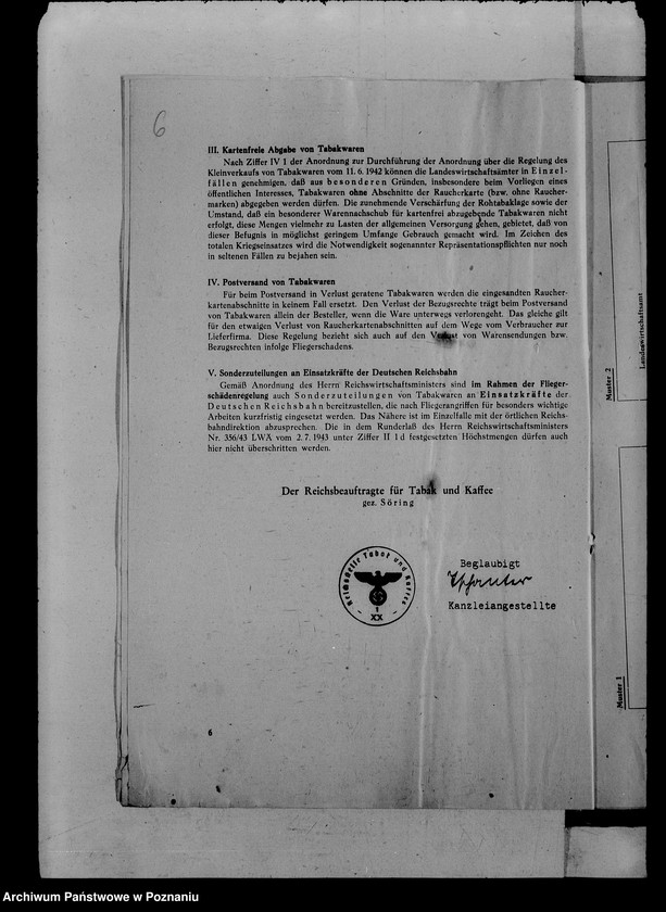 Obraz 10 z jednostki "Okólniki Bewirtschaftung von Tabakwaren"