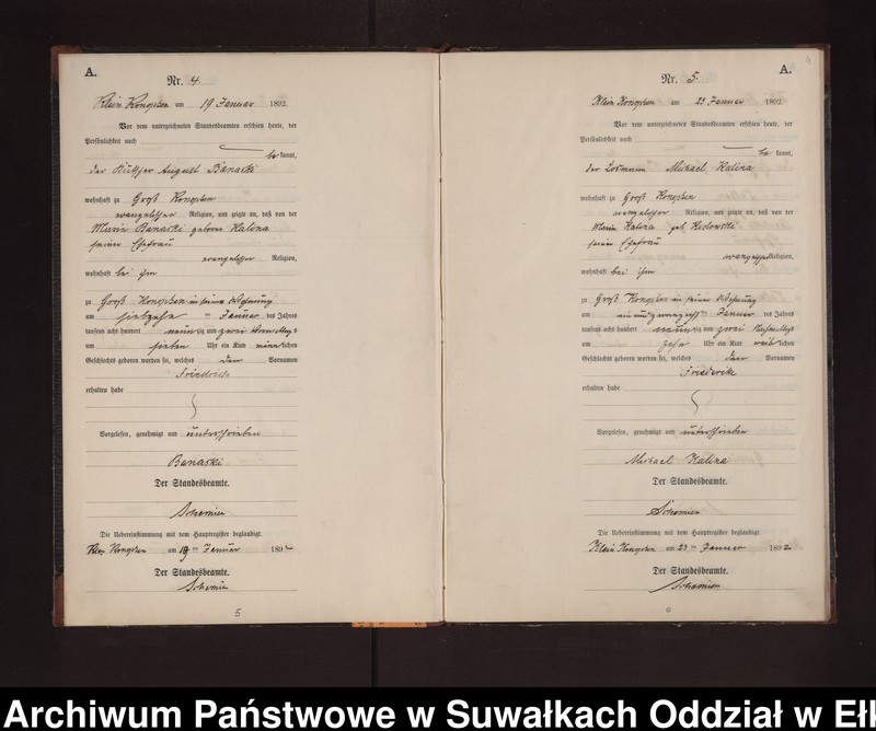 image.from.unit.number "Geburts-Neben-Register des Preussischen Standes-Amtes Gr. Konopken Kreis Loetzen"