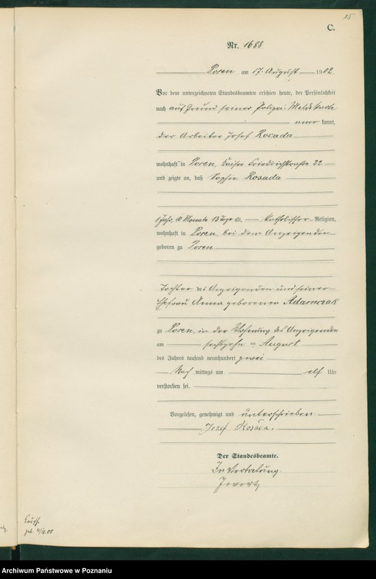 Obraz 18 z jednostki "Księga miejscowa zgonów t. IV"