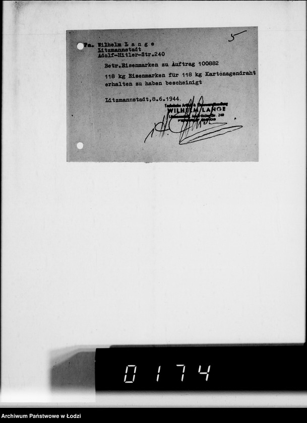 Obraz 9 z jednostki "[Przydział materiałów żelaznych dla Getta]"