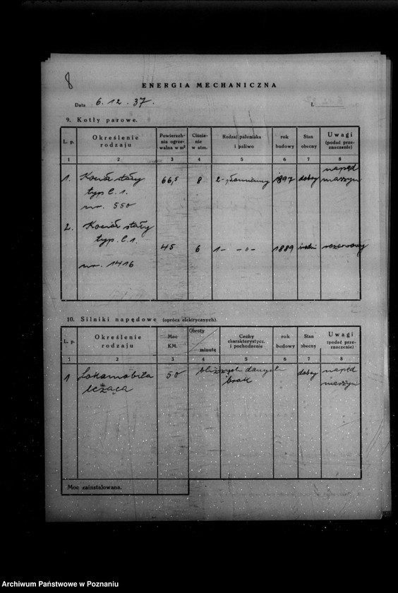 Obraz 17 z jednostki "Kwestionariusz Parowej Przędzalni Włosia i Mechanicznej Tkalni Pasów Parcianych St. Jaskowskiego w Rawiczu"