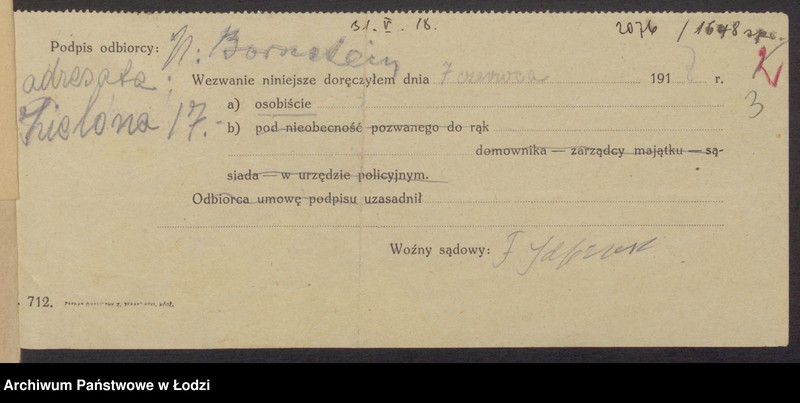 Obraz 5 z jednostki "Moritz Bornstein- sprzedaż odpadków bawełnianych i wełnianych"