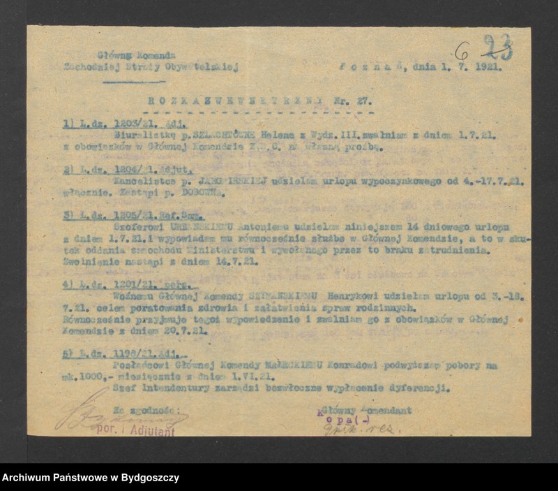 image.from.unit.number "Rozkazy wewnętrzne Komendy Głównej Zachodniej Straży Obywatelskiej w Poznaniu"