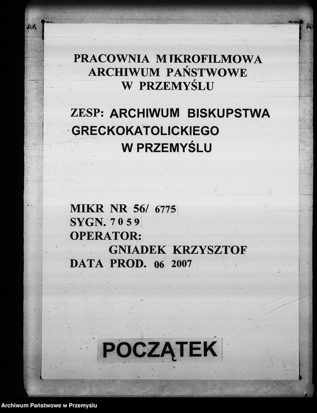 Obraz 1 z jednostki "[Kopie ksiąg metrykalnych parafii Tuczapy z filią Zbadyn (dekanat Jaworów)]"
