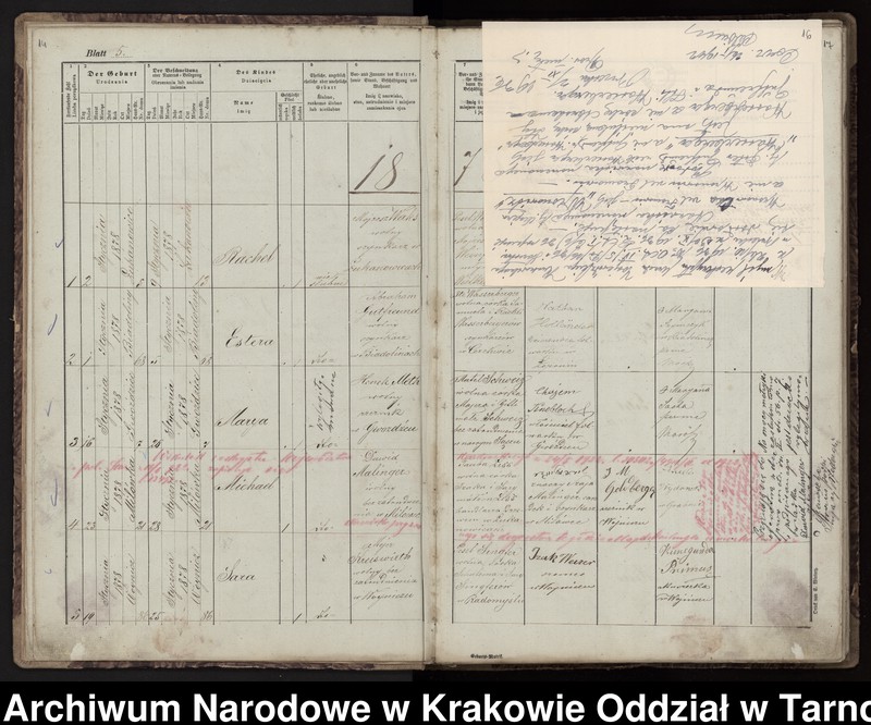 Obraz z zespołu "Akta stanu cywilnego Izraelickiego Okręgu Metrykalnego w Wojniczu"