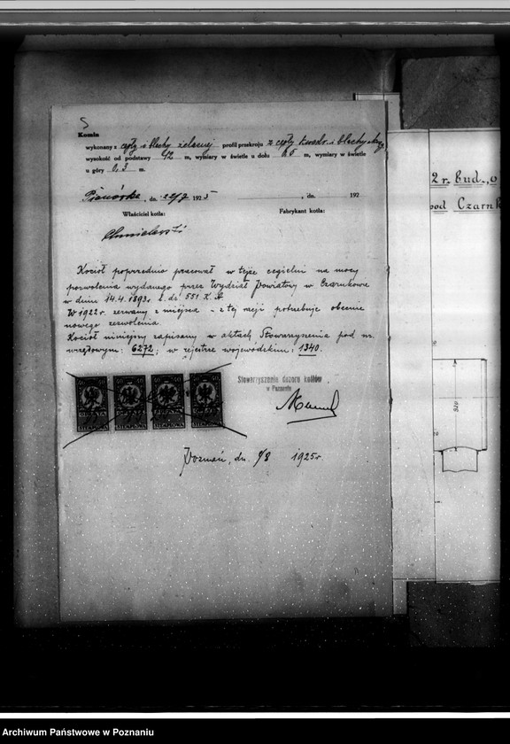 Obraz 10 z jednostki "Cegielnia Pianowska pod Czarnkowem kocioł parowy nr fabryczny 3828 nr woj. 1340"