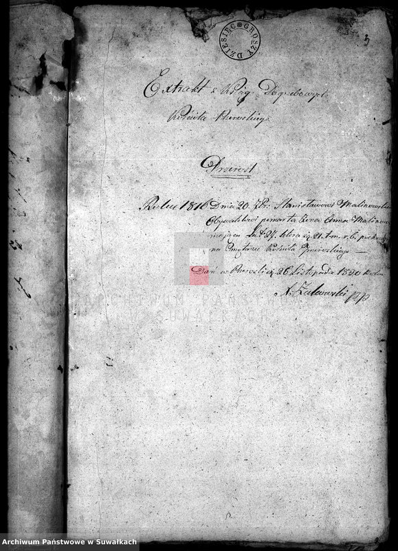 Obraz 6 z jednostki "Akta Stanu Cywilnego wyznania rzymsko-katolickiego w Filipowie Dokumenty do akt małżeństw"