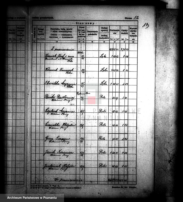 Obraz 17 z jednostki "Wykaz nabywców i powierzchni parcelacji majątku Gościeszyn powiatu wolsztyńskiego"