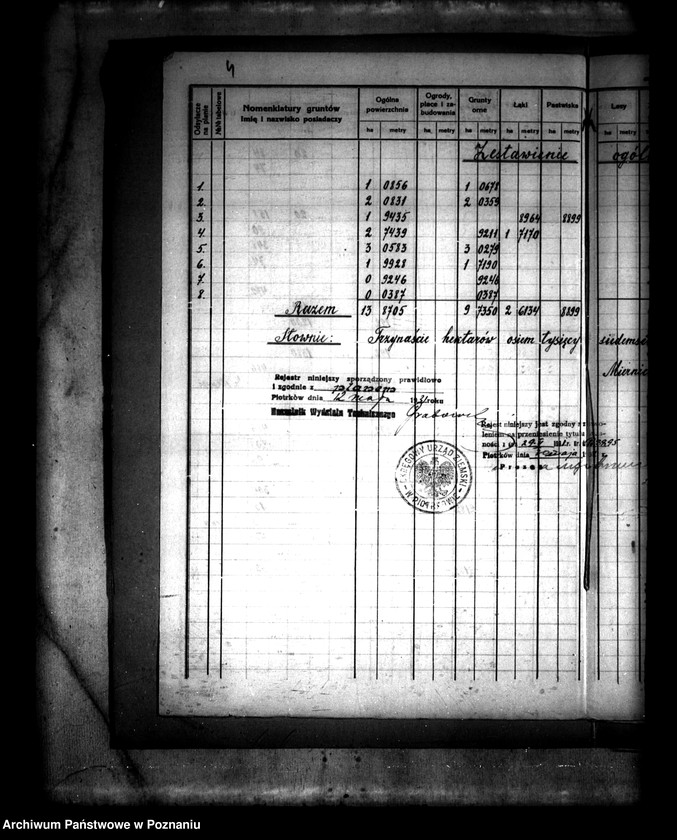 Obraz 8 z jednostki "Rejestr pomiarowy części majątku Smaszew pod nazwą kol. Smaszew powiatu konińskiego"