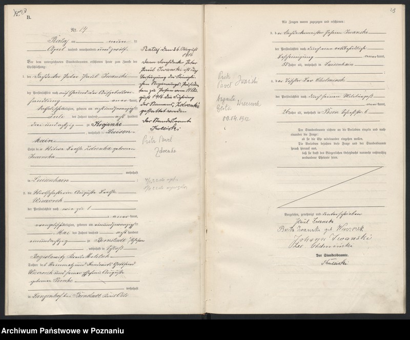 Obraz 17 z jednostki "Księga miejscowa małżeństw [Rejestr główny małżeństw]"