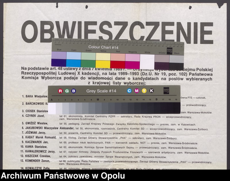 Obraz 15 z jednostki "Wybory do Sejmu i Senatu [-obwieszczenia wyborcze]"