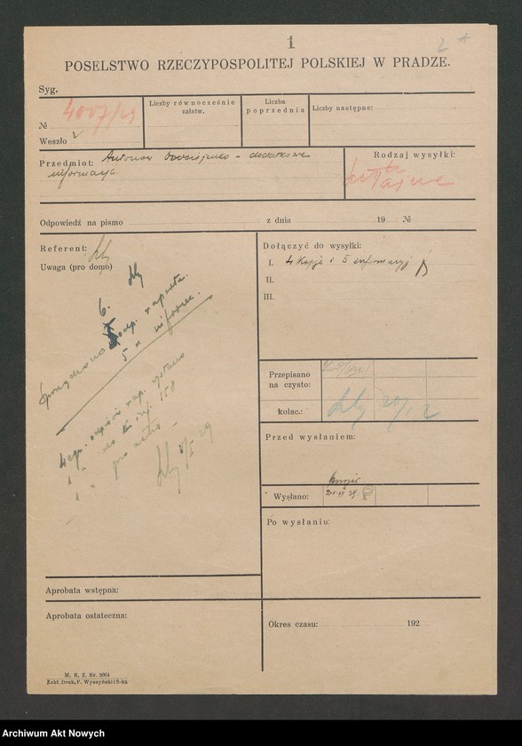 image.from.unit "Informacje o pośle ZSRR w Pradze Antonowie Owsiejenko (instrukcja MSZ, raport Poselstwa RP w Pradze)"