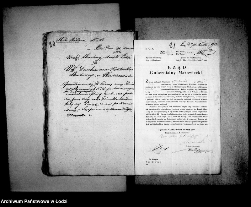 Obraz 18 z jednostki "[Korespondencja z Wydziałem Sarbowym Rządu Gubernialnego Mazowieckiego]"