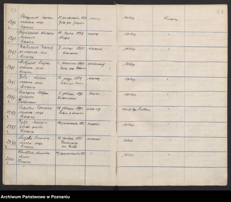 image.from.unit.number "Spis członków Związku Weteranów Powstań Narodowych od 2311 - 3540a."