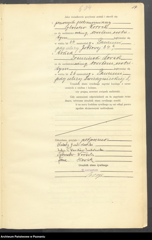Obraz 19 z jednostki "Księga miejscowa małżeństw tom III [Rejestr główny małżeństw]"