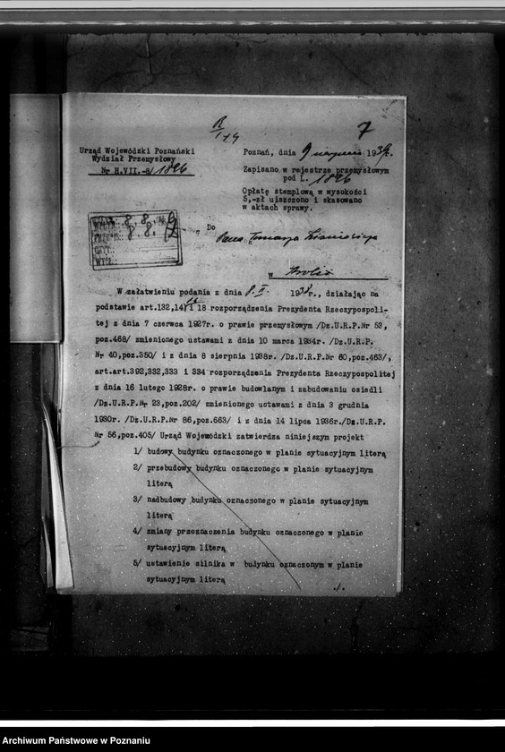 Obraz 11 z jednostki "Mechaniczna obrabiarnia drzewa w Krobi , własność Wiśniewicza /rozbudowa/"