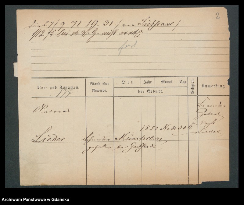 image.from.unit.number "Karty meldunkowe: Lieder - Liedtke August"