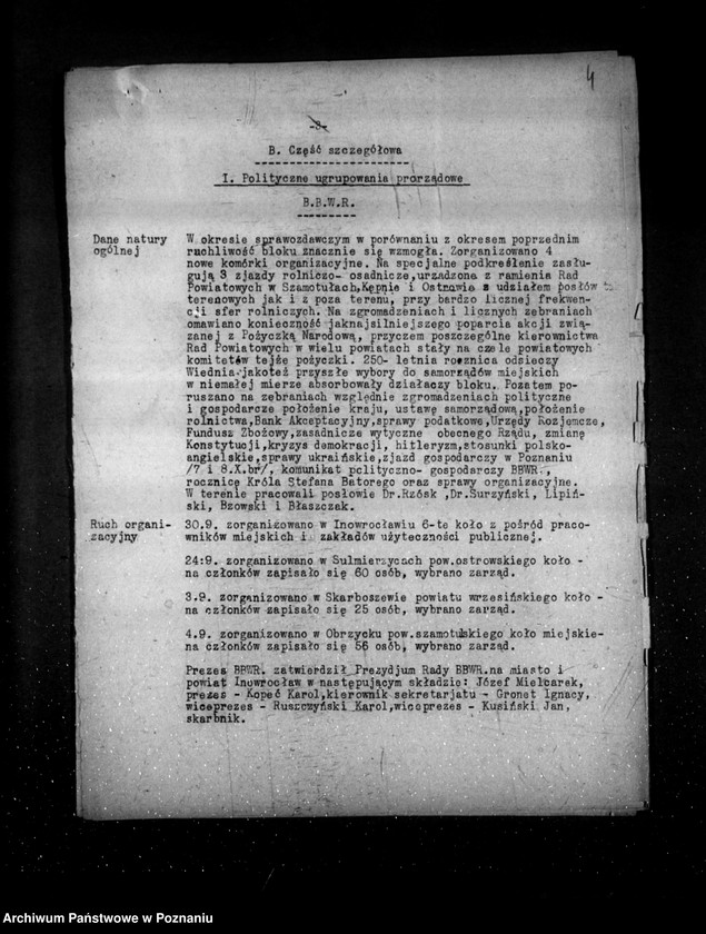 Obraz 8 z jednostki "Sprawozdanie miesięczne sytuacyjne z legalnego ruchu politycznego za miesiące wrzesień-grudzień 1933 r."