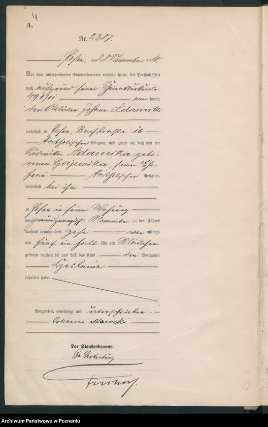 Obraz 5 z jednostki "Księga miejscowa urodzeń tom V [Rejestr główny urodzeń]"