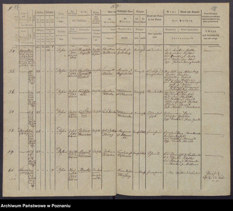 Obraz 12 z jednostki "[Akta urodzeń i chrztów, zgonów i pogrzebów, zapowiedzi i ślubów]"