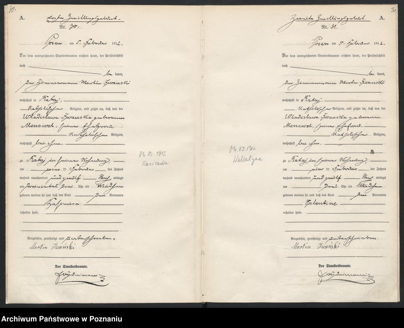 Obraz 18 z jednostki "Księga miejscowa urodzeń [Rejestr główny urodzeń]"