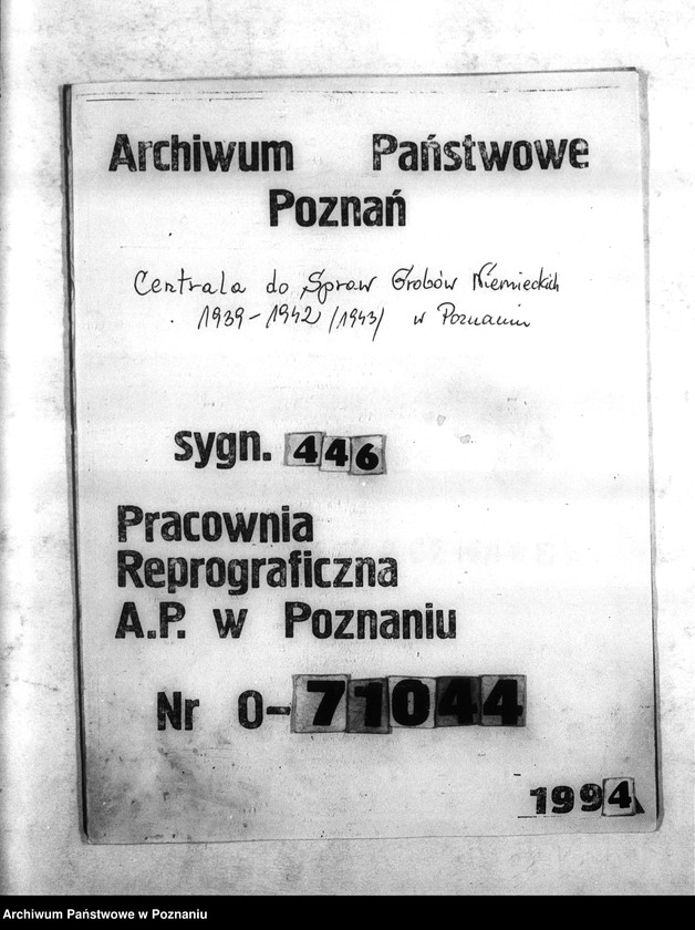 Obraz 1 z jednostki "Wykazy miejscowych Niemców, którzy zginęli w 1939 roku. Kreis Wongrowitz (Wągrowiec)"