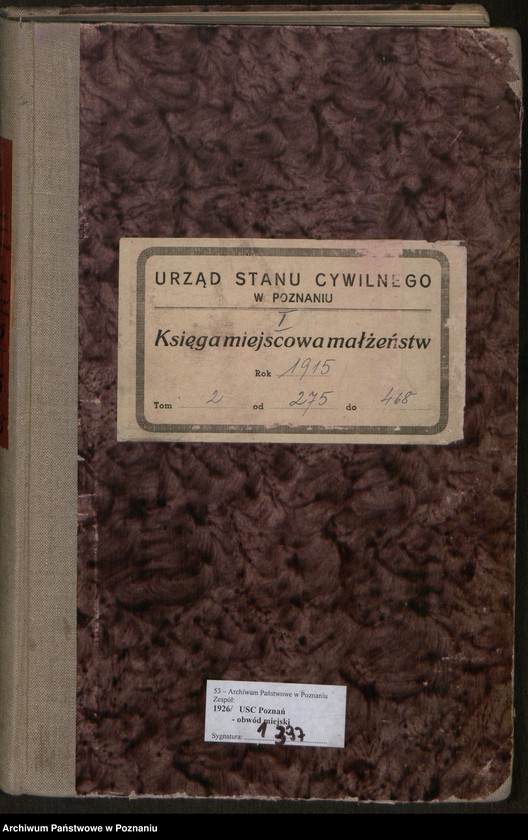 Obraz 2 z jednostki "Księga miejscowa małżeństw tom II [Rejestr główny małżeństw]"