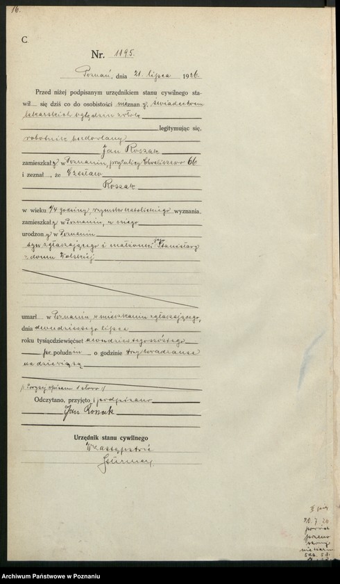 Obraz 18 z jednostki "Księga miejscowa zgonów tom III [Rejestr główny zgonów]"