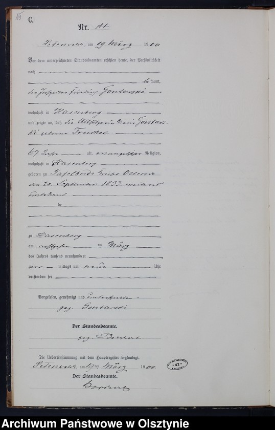 Obraz 17 z jednostki "Sterbe-Neben-Register Nr 1 - 55"