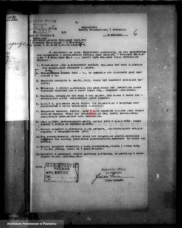 Obraz 10 z jednostki "Zatwierdzenie zakładu przemysłowego /firmy przemysłu smołowego/ Spółka z o.o. dawniej Lindenberg Poznań nr woj. 556"