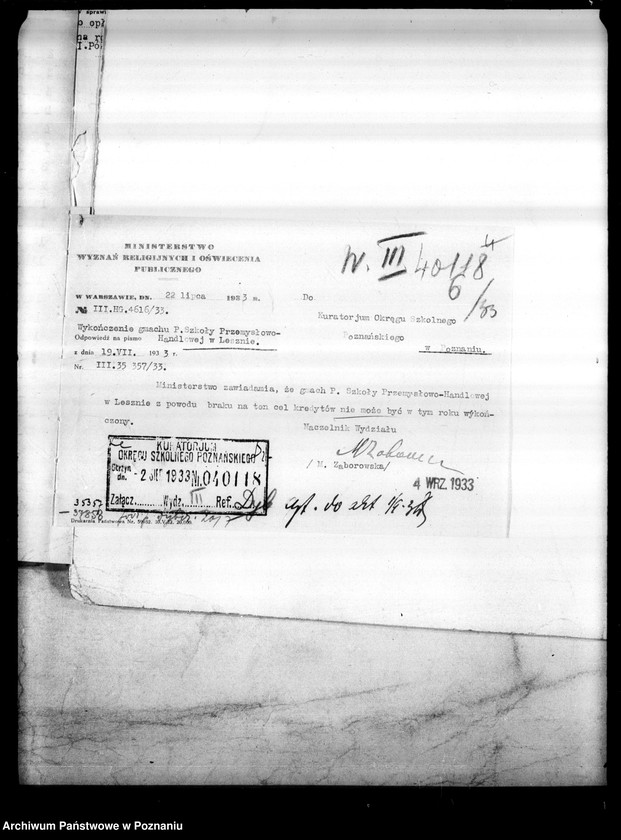 Obraz 7 z jednostki "Państwowa Szkoła Przemysłowo Handlowa Żeńska- Leszno [wykaz abiturientek]"