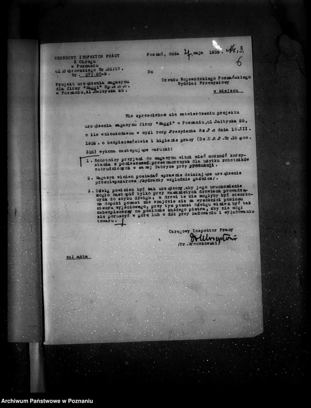 Obraz 11 z jednostki "Rozbudowa fabryki "Maggi" Spółka z ograniczoną odpowiedzialnością Poznań 10 Bałtycka 85"