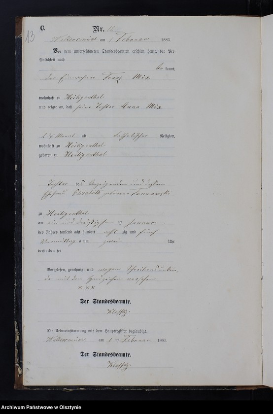 image.from.unit.number "Sterbe-Neben-Register Nr 1 - 82"