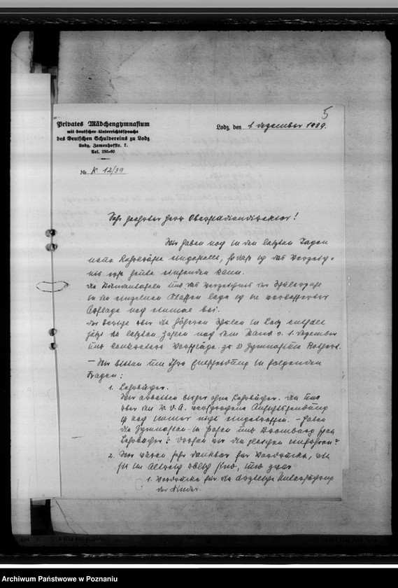 Obraz 9 z jednostki "Oberschule für Mädchen zu Lodz"