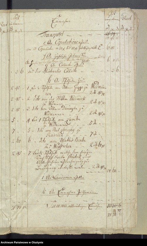 image.from.unit.number "Schul-Cassen Rechnung des Kirchspiels Widminnen"