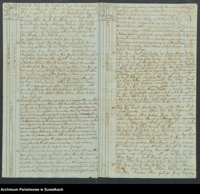 image.from.unit.number "Akta Zeszłych Gminy Puńskiey Od Dnia 1 Stycznia Do Dnia Ostatniego Grudnia 1819 Roku."