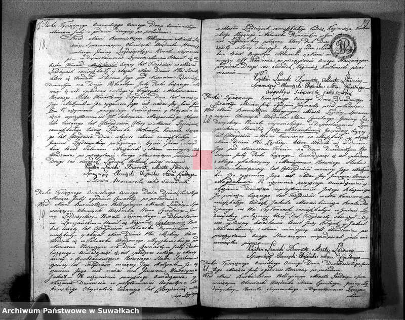 Obraz 9 z jednostki "Księga Akttów Urodzenia w Gminie Łozdziejskiey Pttu Seyneńskiego w Deppartamentcie Łomżyńskim 1808 Maja 1 go dnia sporządzona"