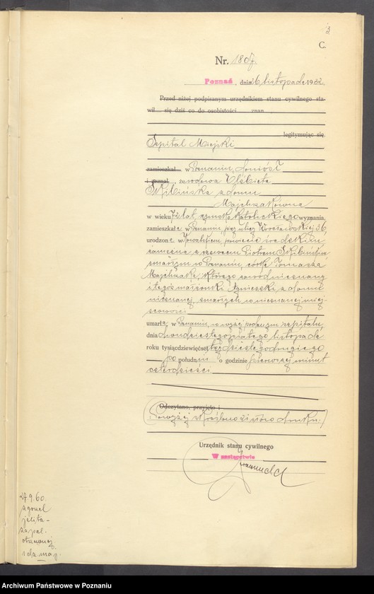 Obraz 15 z jednostki "Księga miejscowa zgonów tom IV [Rejestr główny zgonów]"