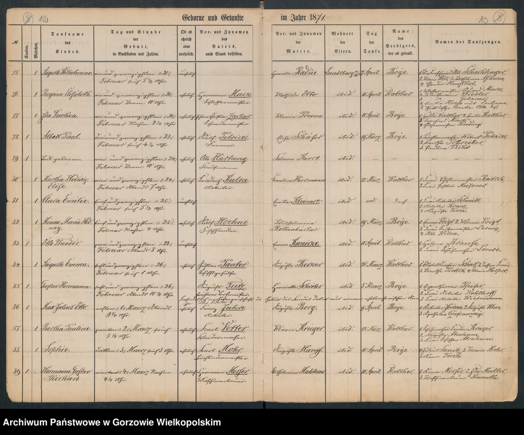 image.from.unit.number "Duplikate der Hauptkirche zu Landsberg an der Warthe (zawiera też księgę zgonów Konkordien, reformirte und Militair Kirchen Gemeinde z 1871 r.)"