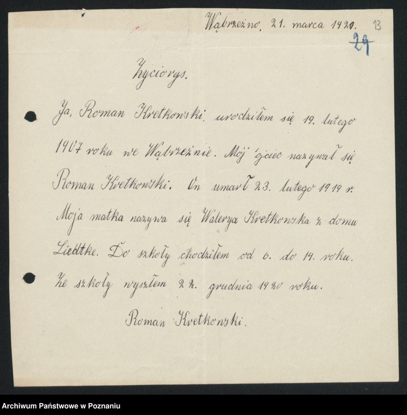 Obraz 14 z jednostki "[Sprawy osobowe Urzędu Pośrednictwa Pracy w Wąbrzeźnie i Wejherowie]"