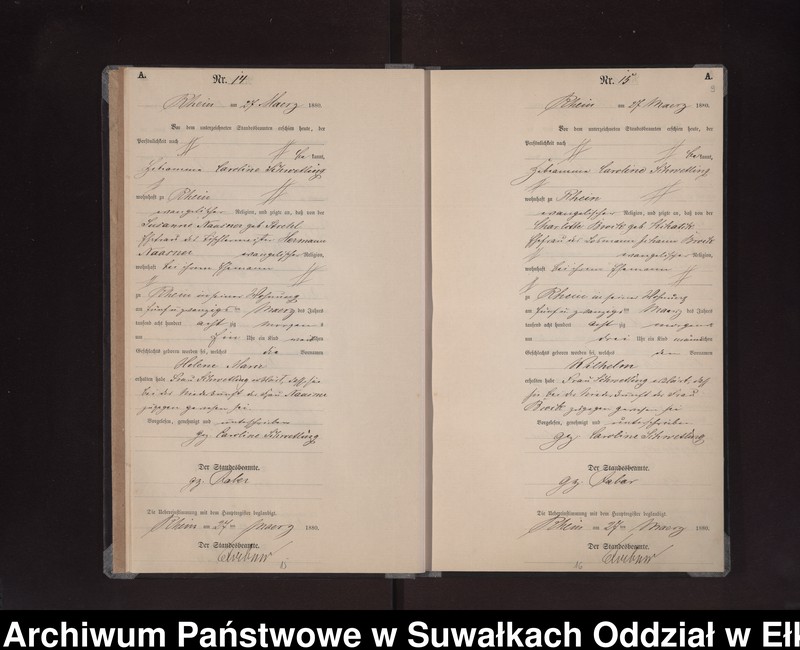 image.from.unit.number "Geburts-Neben-Register des Preussischen Standes-Amtes Rhein Kreis Loetzen"