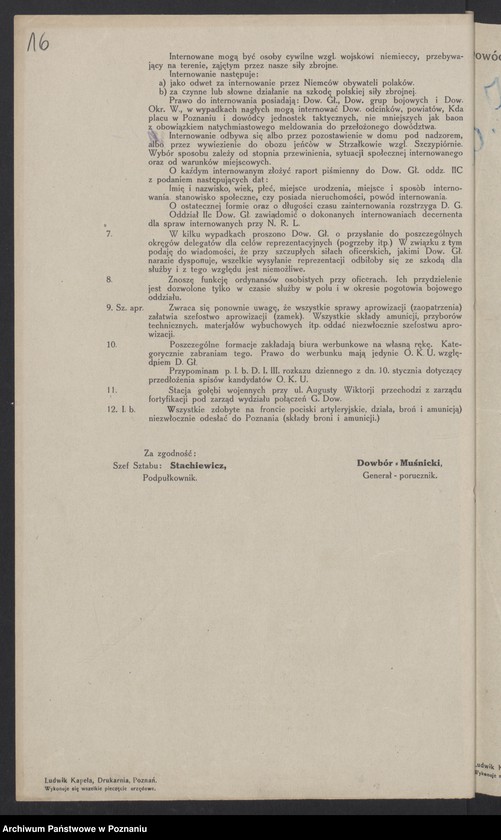 Obraz 18 z jednostki "/Rozkazy dzienne Dowództwa Głównego Sił Zbrojnych w byłym zaborze pruskim/, do nr 100."