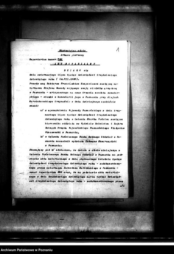 Obraz 5 z jednostki "Majątek Rożnowo powiatu obornickiego nabycie nieruchomości w trybie w trybie art. 8 ustawy o wykonaniu reformy rolnej"