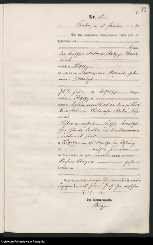 Obraz 16 z jednostki "Księga zgonów"