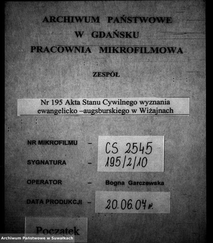 Obraz 1 z jednostki "Dowody do Aktów Małżeństwa Parafii ewang. Wiżayny za r. 1853"