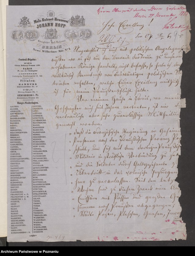 Obraz 15 z jednostki "Der Uebertritt polnischer und diesseitiger Untertanen auf preussisches und jenseitiges Gebiet während der polnischen Insurrektion und die dagegen getroffenen Massnahmen."